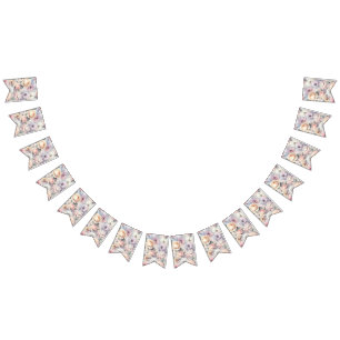 Elegante Rose Blüten Wimpelkette