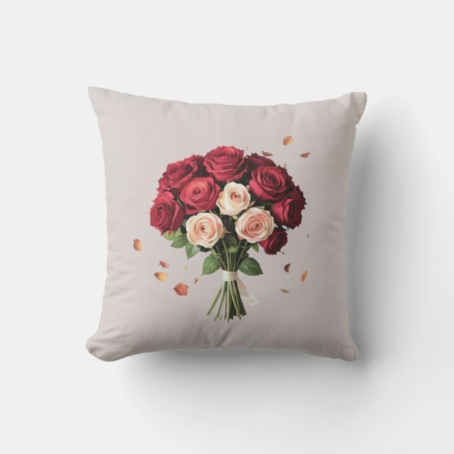 Elegante Rose Bundle Kissen Design (Vorderseite)