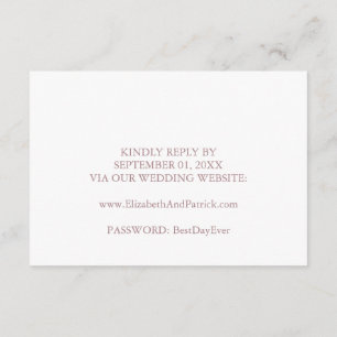 Elegante Rose Calligraphy Wedding Website RSVP Car Einladung