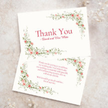 Elegante Rose Christlich Hochzeit Dankeschön Karte