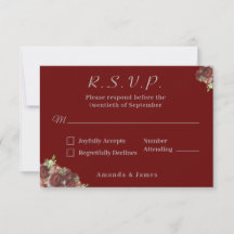 Elegante Rose-Corsage-Antwortkarte