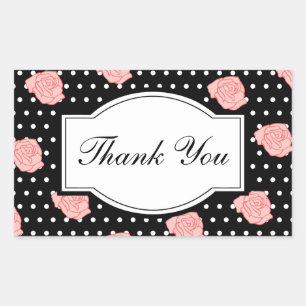 Elegante Rose Danke Stickers