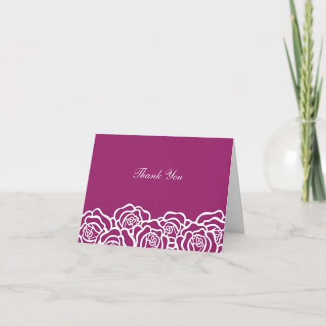 Elegante Rose Dankeschön Card Dankeskarte (Vorderseite)