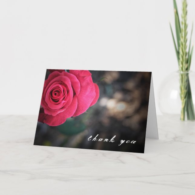 Elegante Rose Dankeschön Card Dankeskarte (Vorderseite)