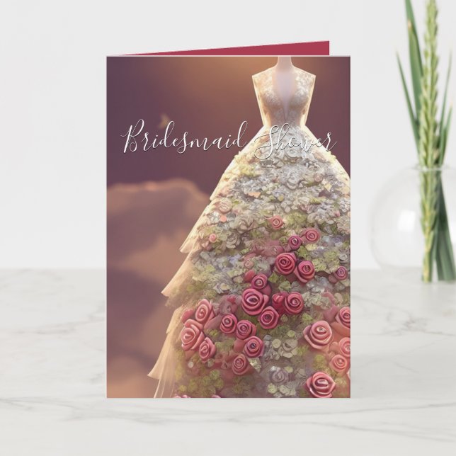 Elegante Rose Dress Brautparty Card Karte (Vorderseite)