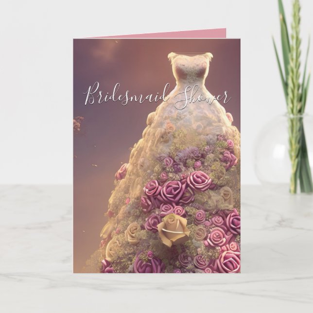 Elegante Rose Dress Brautparty Card Karte (Vorderseite)