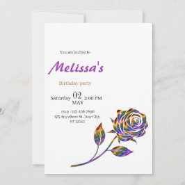 Elegante Rose Einladung zum Geburtstag