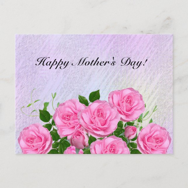 Elegante Rose, farbenfroh, Abstrakt Postkarte (Vorderseite)