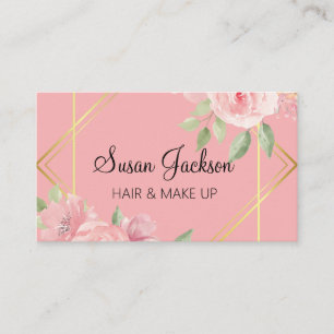 Elegante Rose Floral Gold Edging Business Card Visitenkarte
