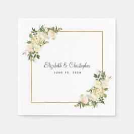 Elegante Rose floral Metallic Gold Hochzeitsdekor Serviette