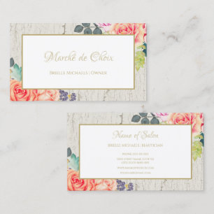 Elegante Rose florale gebrochene Paint Rustic Bout Visitenkarte