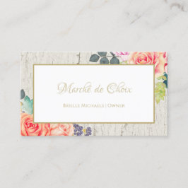 Elegante Rose florale gebrochene Paint Rustic Bout Visitenkarte