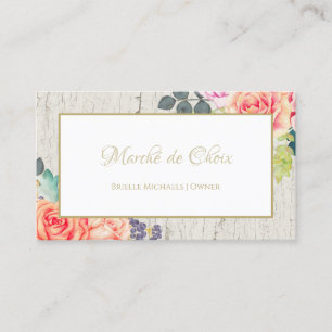 Elegante Rose florale gebrochene Paint Rustic Bout Visitenkarte