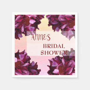 Elegante, Rose Foto Brautparty Papier Napkins Serviette