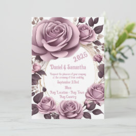 Elegante Rose Frame Template Hochzeitsempfehlung Einladung