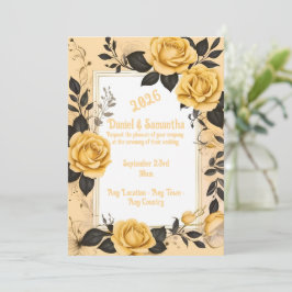 Elegante Rose Frame Template Hochzeitsempfehlung Einladung