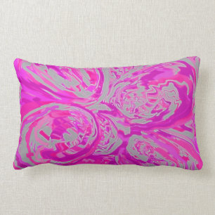 Elegante Rose Fuchsia Gray Design Chic Stilvoll Lendenkissen