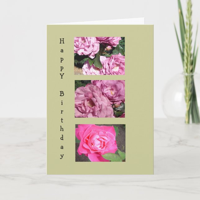 Elegante Rose für einen Geburtstag Karte (Vorderseite)