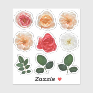 Elegante Rose Garden Kiss Cut Vinyl Sticker Sheet