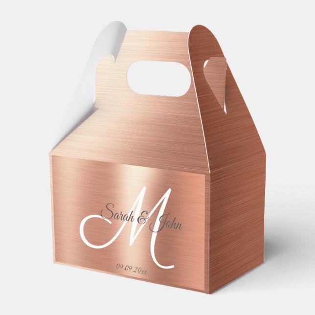 Elegante Rose Gastgeschenk Hochzeit Geschenkschachtel (Vorderseite)