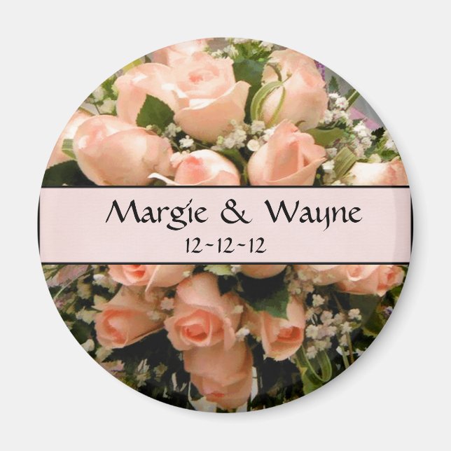 ELEGANTE ROSE GASTGESCHENK HOCHZEIT MAGNET (Vorne)