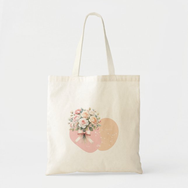 Elegante Rose Gemini Konstellation Romantisch Tragetasche (Vorne)