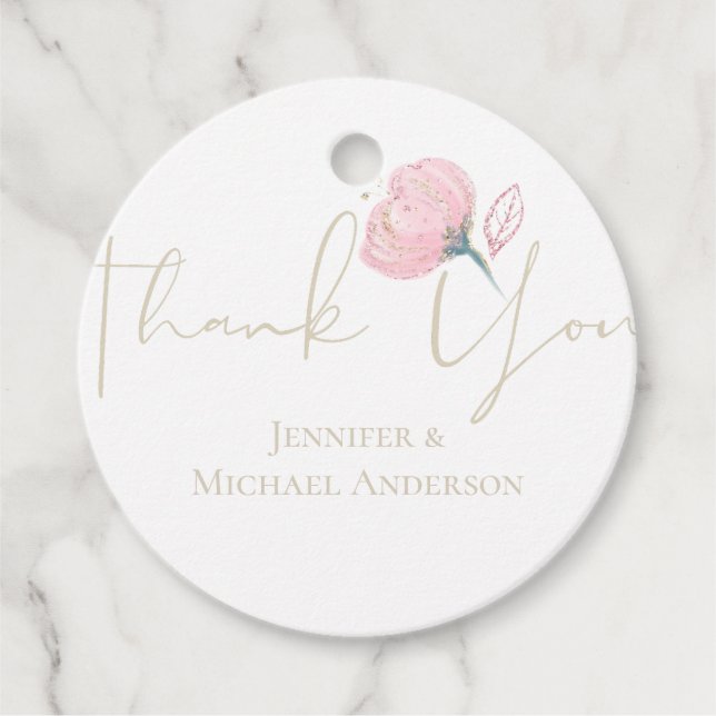 Elegante Rose Geschenkanhänger (Vorderseite)