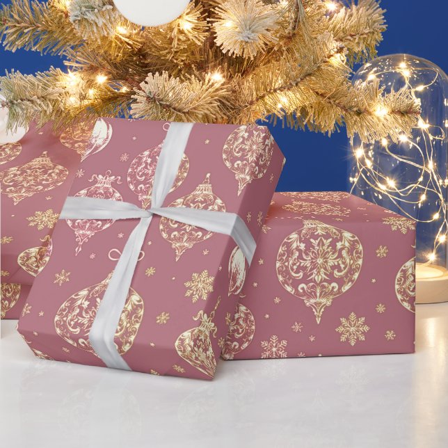 Elegante Rose Geschenkpapier (Feiertage)