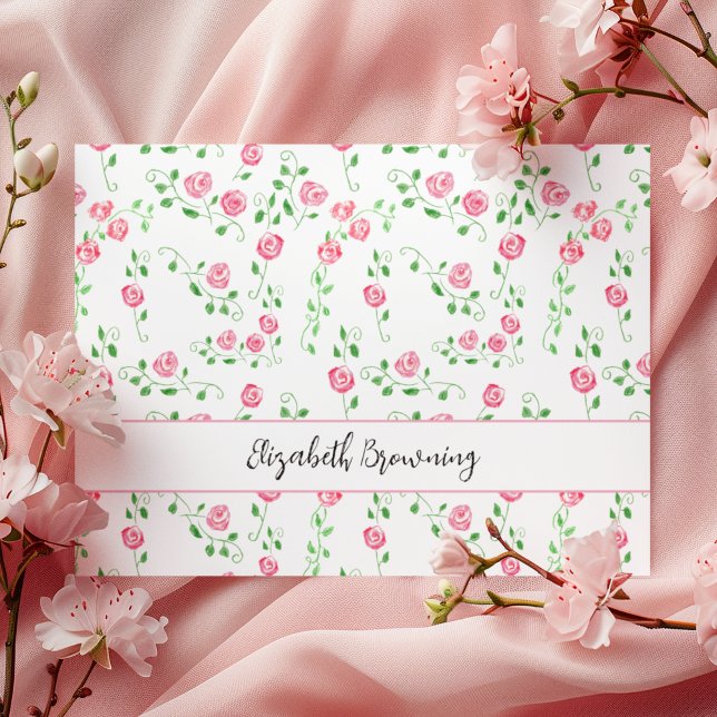 Elegante Rose Girly Personal Stationery (Romantic hand-drawn red and pink roses can make catching up on your correspondence a pleasure!)