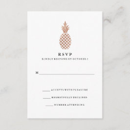 Elegante Rose Gold Ananas Hochzeit RSVP Karte