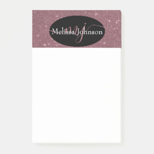 Elegante Rose Gold auf Black Post-it No Klebezettel