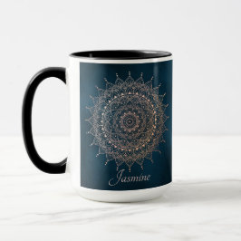 Elegante Rose Gold auf dem Aquamarinen Flora Henna Tasse