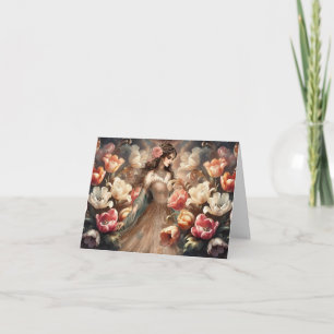 Elegante Rose Gold Barock Blumen Notizkarte Dankeskarte
