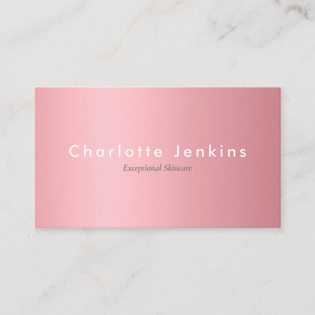 Elegante Rose Gold Beruflich Visitenkarte (Vorderseite)