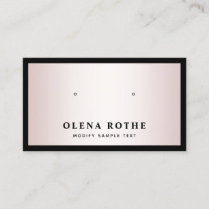 Elegante Rose Gold Black Border Earring Display Telefonnummerkarte