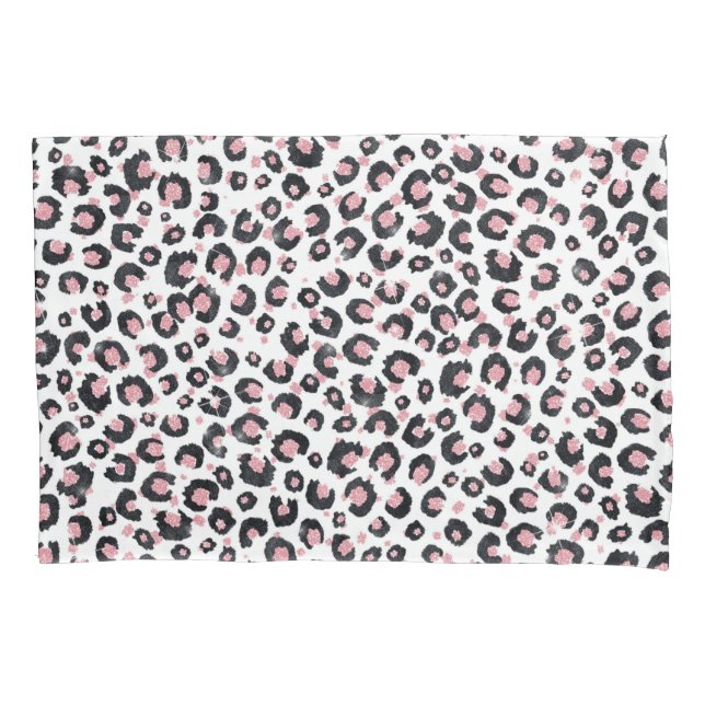 Elegante Rose Gold Black Leopard Muster Kissenbezug (Vorderseite)