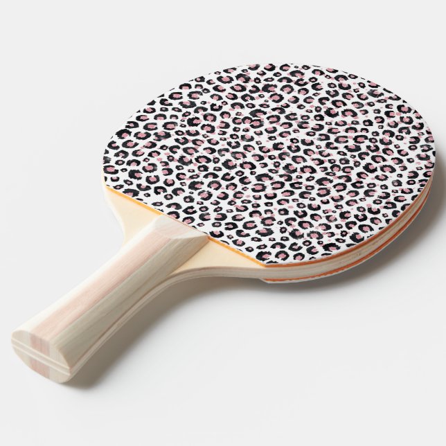 Elegante Rose Gold Black Leopard Muster Tischtennis Schläger (Vorderseite)