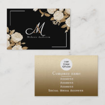 Elegante Rose Gold Black Monogram