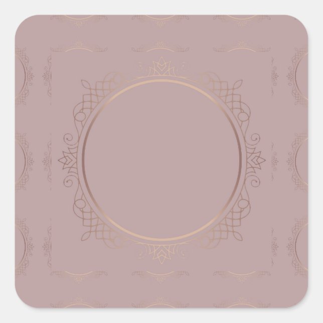 Elegante Rose Gold Blank Template hinzufügen Quadratischer Aufkleber (Vorderseite)