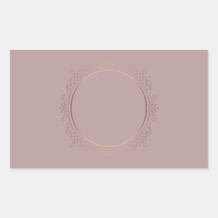 Elegante Rose Gold Blank Template hinzufügen Rechteckiger Aufkleber