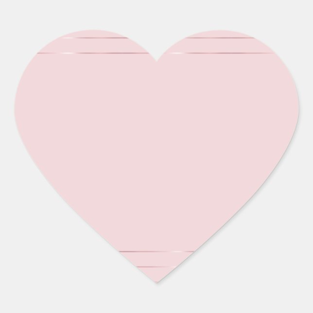Elegante Rose Gold Blank Template Moderne Trendy Herz-Aufkleber (Vorderseite)