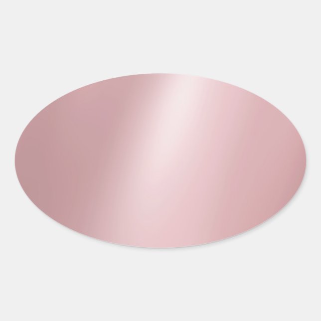 Elegante Rose Gold Blank Trendy Moderne Vorlage Ovaler Aufkleber (Vorderseite)