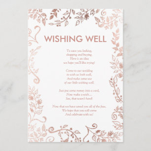 Elegante Rose Gold Blütenwelt Gute Wünsche Einladung
