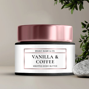 Elegante Rose Gold Body Butter Jar Wrapper Label