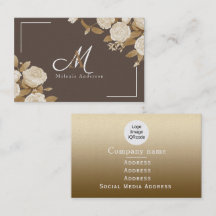 Elegante Rose Gold Brown Monogram