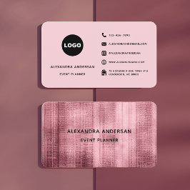 Elegante Rose Gold Brushed Metal Beruflich Visitenkarte