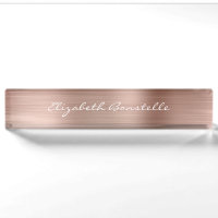 Elegante Rose Gold Brushed Metal Foil Handwriting