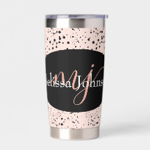 Elegante Rose Gold Buchstaben auf Schwarz Thermal