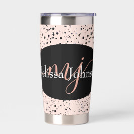 Elegante Rose Gold Buchstaben auf Schwarz Thermal  Thermobecher