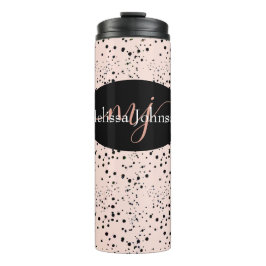 Elegante Rose Gold Buchstaben auf Schwarz Thermal  Thermosbecher